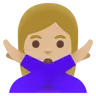 Woman Gesturing No: Medium-Light Skin Tone Emoji 🙅🏼‍♀️ image - Google Noto Color style