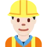 Man Construction Worker: Light Skin Tone Emoji 👷🏻‍♂️ image - Twitter / X (Twemoji) style