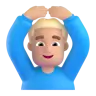 Man Gesturing Ok: Medium-Light Skin Tone Emoji 🙆🏼‍♂️ image - Microsoft 3D Fluent style
