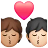 Kiss: Person, Person, Medium Skin Tone, Light Skin Tone Emoji 🧑🏽‍❤️‍💋‍🧑🏻 image - Samsung style