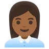 Woman Office Worker: Medium-Dark Skin Tone Emoji 👩🏾‍💼 image - Google Noto Color style