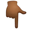 Backhand Index Pointing Down: Medium-Dark Skin Tone Emoji 👇🏾 image - WhatsApp style