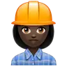 Woman Construction Worker: Dark Skin Tone Emoji 👷🏿‍♀️ image - WhatsApp style