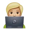 Technologist: Medium-Light Skin Tone Emoji 🧑🏼‍💻 image - WhatsApp style