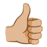 Thumbs Up: Medium-Light Skin Tone Emoji 👍🏼 image - Google Noto Color Animated style