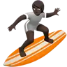 Person Surfing: Dark Skin Tone Emoji 🏄🏿 image - Apple style