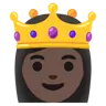 Princess: Dark Skin Tone Emoji 👸🏿 image - Google Noto Color style