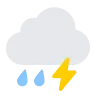 Donnerwolke und Regen Emoji ⛈ image - Tossface style