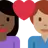 Couple With Heart: Woman, Man, Dark Skin Tone, Medium Skin Tone