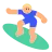Man Surfing: Medium-Light Skin Tone