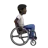 Person In Manual Wheelchair Facing Right: Dark Skin Tone