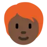 Person: Dark Skin Tone, Red Hair Emoji 🧑🏿‍🦰 image - Twitter / X (Twemoji) style
