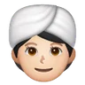 Woman Wearing Turban: Light Skin Tone Emoji 👳🏻‍♀️ image - Samsung style