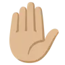 Raised Hand: Medium-Light Skin Tone Emoji ✋🏼 image - Google Noto Color style