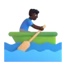 Man Rowing Boat: Dark Skin Tone Emoji 🚣🏿‍♂️ image - Microsoft 3D Fluent style