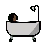 Person Taking Bath: Dark Skin Tone Emoji 🛀🏿 image - OpenMoji style