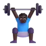 Man Lifting Weights: Dark Skin Tone Emoji 🏋🏿‍♂️ image - Microsoft 3D Fluent style