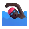 Person Swimming: Dark Skin Tone Emoji 🏊🏿 image - Microsoft 3D Fluent style
