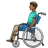 Man In Manual Wheelchair: Medium-Dark Skin Tone