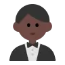 Man In Tuxedo: Dark Skin Tone Emoji 🤵🏿‍♂️ image - Tossface style
