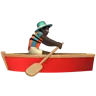 Man Rowing Boat: Dark Skin Tone Emoji 🚣🏿‍♂️ image - Apple style