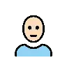 Person: Light Skin Tone, Bald Emoji 🧑🏻‍🦲 image - OpenMoji style