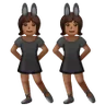 Women With Bunny Ears: Medium-Dark Skin Tone Emoji 👯🏾‍♀️ image - Samsung style