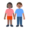 Woman And Man Holding Hands: Medium-Dark Skin Tone, Medium Skin Tone Emoji 👩🏾‍🤝‍👨🏽 image - Tossface style