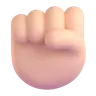 Raised Fist: Light Skin Tone Emoji ✊🏻 image - Microsoft 3D Fluent style