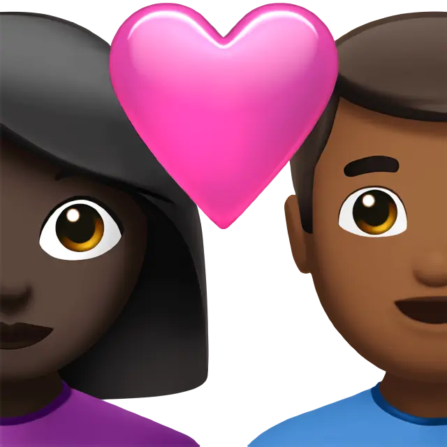Couple With Heart: Woman, Man, Dark Skin Tone, Medium-Dark Skin Tone
