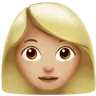 Woman: Medium-Light Skin Tone Emoji 👩🏼 image - Apple style