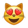 ใบหน้าของแมวยิ้มด้วยดวงตารูปหัวใจ Emoji 😻 image - Telegram style