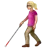 Woman With White Cane: Medium-Light Skin Tone