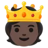 Person With Crown: Dark Skin Tone Emoji 🫅🏿 image - Google Noto Color style