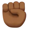 Raised Fist: Medium-Dark Skin Tone Emoji ✊🏾 image - Apple style