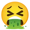 Gesicht mit offenem Mund Erbrechen Emoji 🤮 image - Google Noto Color style