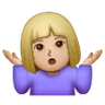 Woman Shrugging: Medium-Light Skin Tone Emoji 🤷🏼‍♀️ image - Samsung style