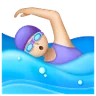 Woman Swimming: Light Skin Tone Emoji 🏊🏻‍♀️ image - Samsung style