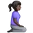 Woman Kneeling Facing Right: Dark Skin Tone