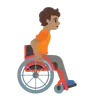 Person In Manual Wheelchair Facing Right: Medium Skin Tone Emoji 🧑🏽‍🦽‍➡️ image - Google Noto Color style