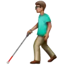Man With White Cane: Medium Skin Tone Emoji 👨🏽‍🦯 image - WhatsApp style