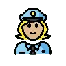 Woman Police Officer: Medium-Light Skin Tone Emoji 👮🏼‍♀️ image - OpenMoji style