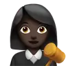 Woman Judge: Dark Skin Tone Emoji 👩🏿‍⚖️ image - Apple style
