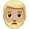 Man: Medium-Light Skin Tone, Beard Emoji 🧔🏼‍♂️ image - Apple style