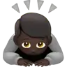 Person Bowing: Dark Skin Tone Emoji 🙇🏿 image - Apple style