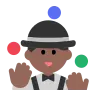 Person Juggling: Medium-Dark Skin Tone Emoji 🤹🏾 image - Tossface style