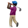 Person Golfing: Dark Skin Tone Emoji 🏌🏿 image - WhatsApp style