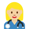 Woman Health Worker: Medium-Light Skin Tone Emoji 👩🏼‍⚕️ image - Twitter / X (Twemoji) style