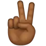 Victory Hand: Medium-Dark Skin Tone Emoji ✌🏾 image - WhatsApp style