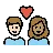 Couple With Heart: Person, Person, Light Skin Tone, Medium Skin Tone